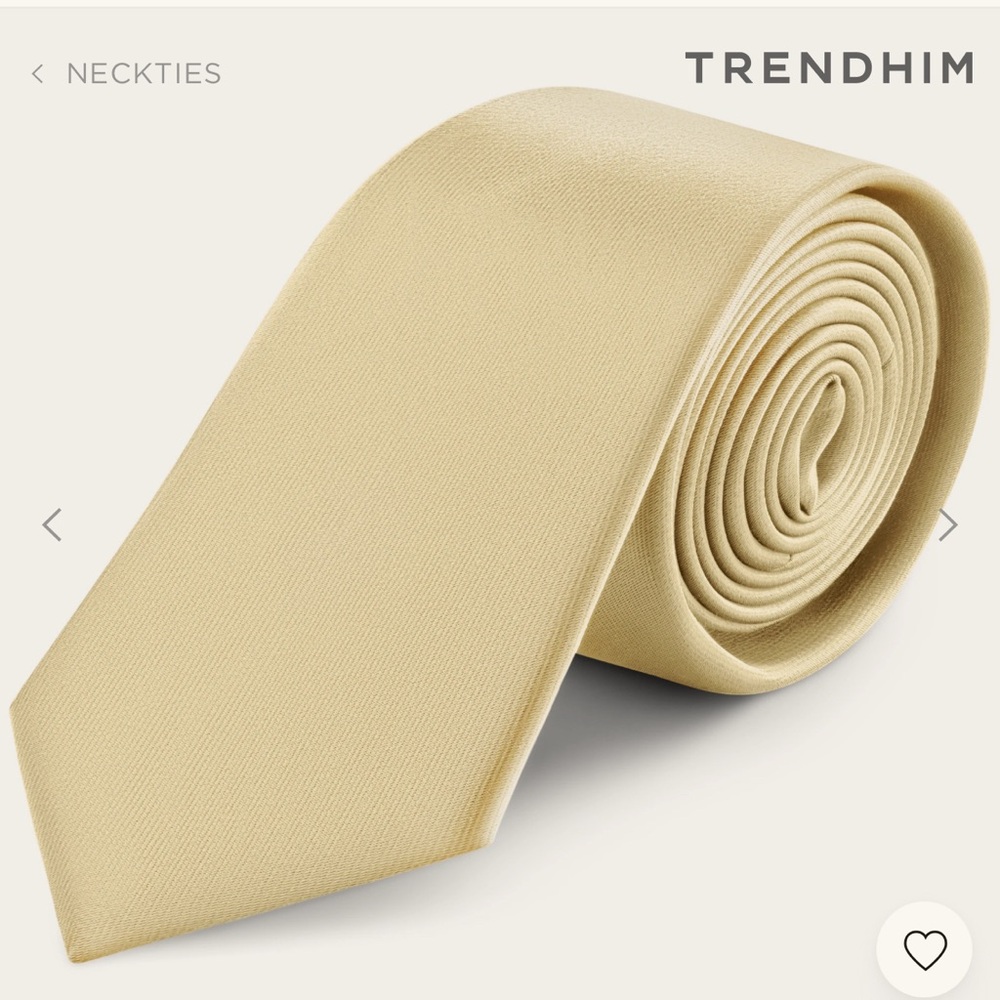 NWT Trendhim 3 1/8 (8 Cm) Champagne Men’s Satin Tie One Size